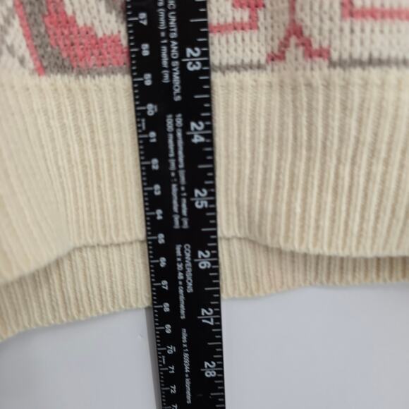 Via L.A. Vintage Women's Cottage Floral Dolman Sleeve Sweater Cream Pink Size M - Picture 9 of 9